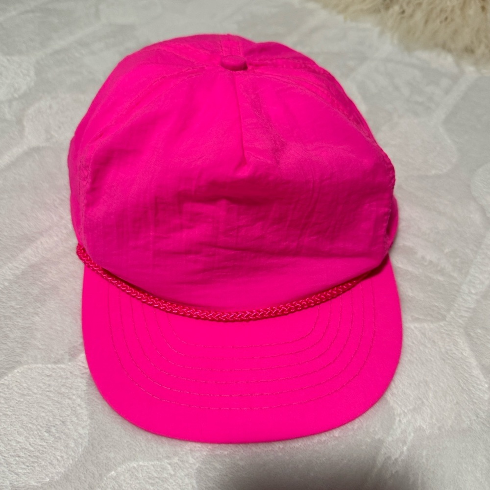 Hot Pink Neon Nylon Retro Baseball Cap with snapback Crinkle Golf Cap Headmost